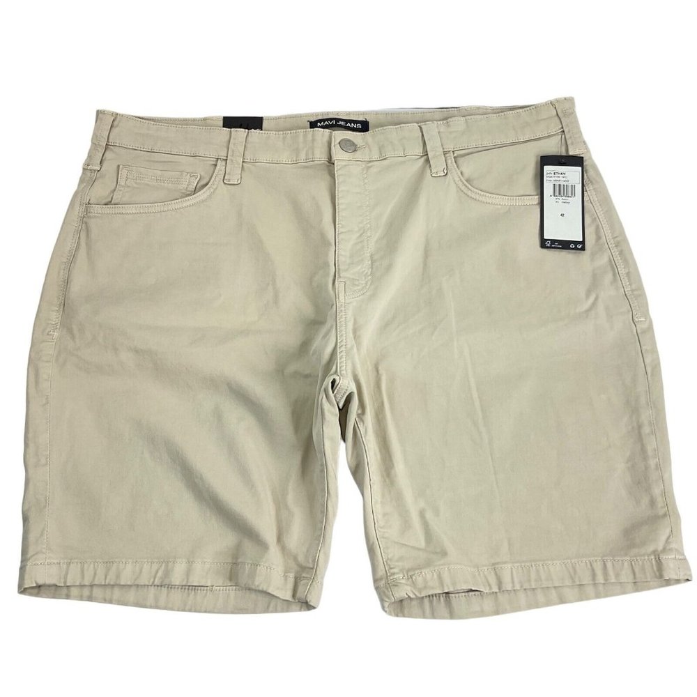 Mavi Jeans Shorts Men's Sz 42 Khaki Stone Twill Ethan Straight Stretch $78 Nwt